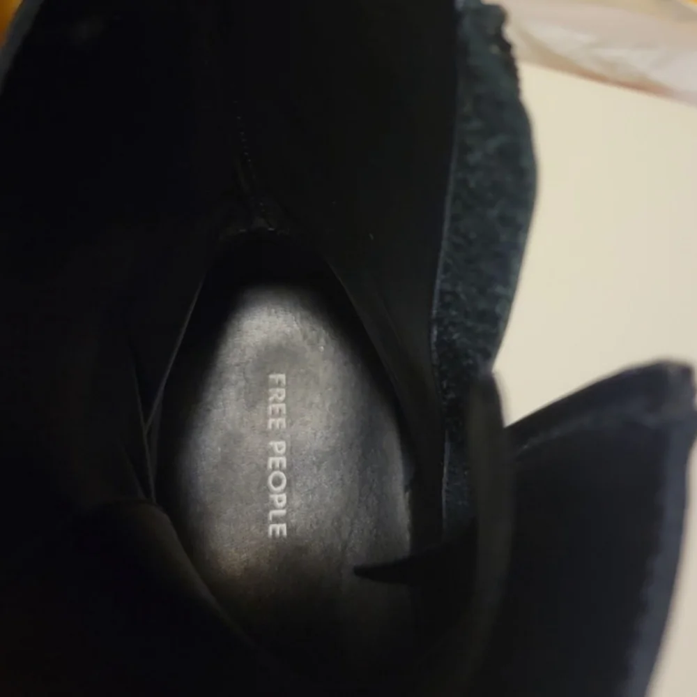 Free People Black Leather Lace Up Ankle Boots Size 9 - Picture 7 of 8